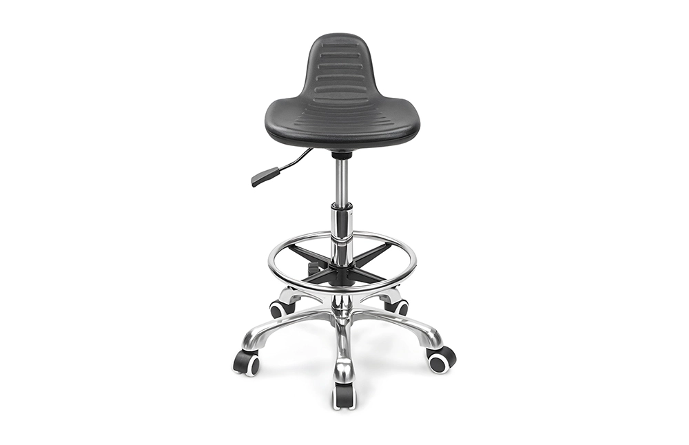 ESD Lab Stool Small PU Seat Adjustable Height & 5-Star Base for Laboratory IC003 1