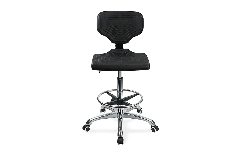 Cadeira giratória ergonômica com backrest science laboration sciead stool ic016 anel de pé ajustável em altura & base de 5 estrelas de alumínio para laboratórios & salas de limpeza 1