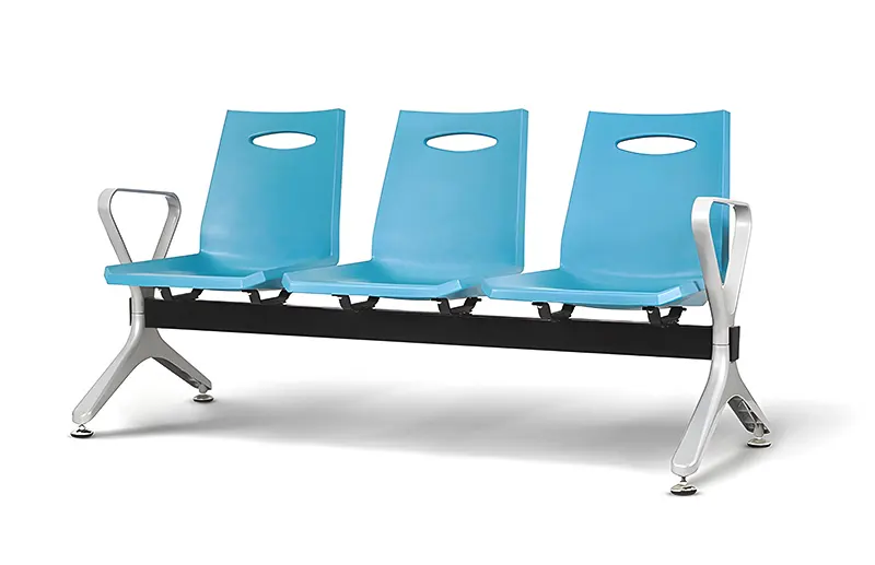 Products Visitor Waiting Chair Fully Die-cast Aluminum Alloy with Nano Sparkle Silver Coating Integrated Pu Foam Molding with Built-in Steel Frame Factory 2
