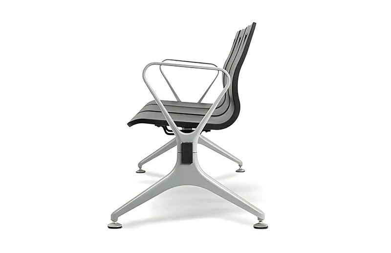 Public Airport Waiting Chair Made of 20x40mm Steel Tube (1.5mm Thickness) with Standard Black Paint Finish Public Waiting Chairs Wholesale - HEWEI 3