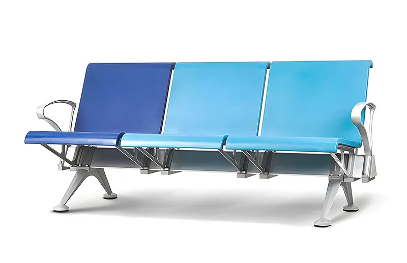 3 Seater Waiting Chair Manufacturer​ Aluminum Alloy Armrest & Legs with Nano Sparkle Silver Paint Finish. Airport Seating Wholesale - HEWEI 2