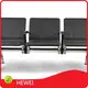 HEWEI Steel Waiting Chair Full Pu-wrapped Armrests with Internal Steel Framework; Aluminum Alloy Legs with Nano Sparkle Silver Coating Supplier 1