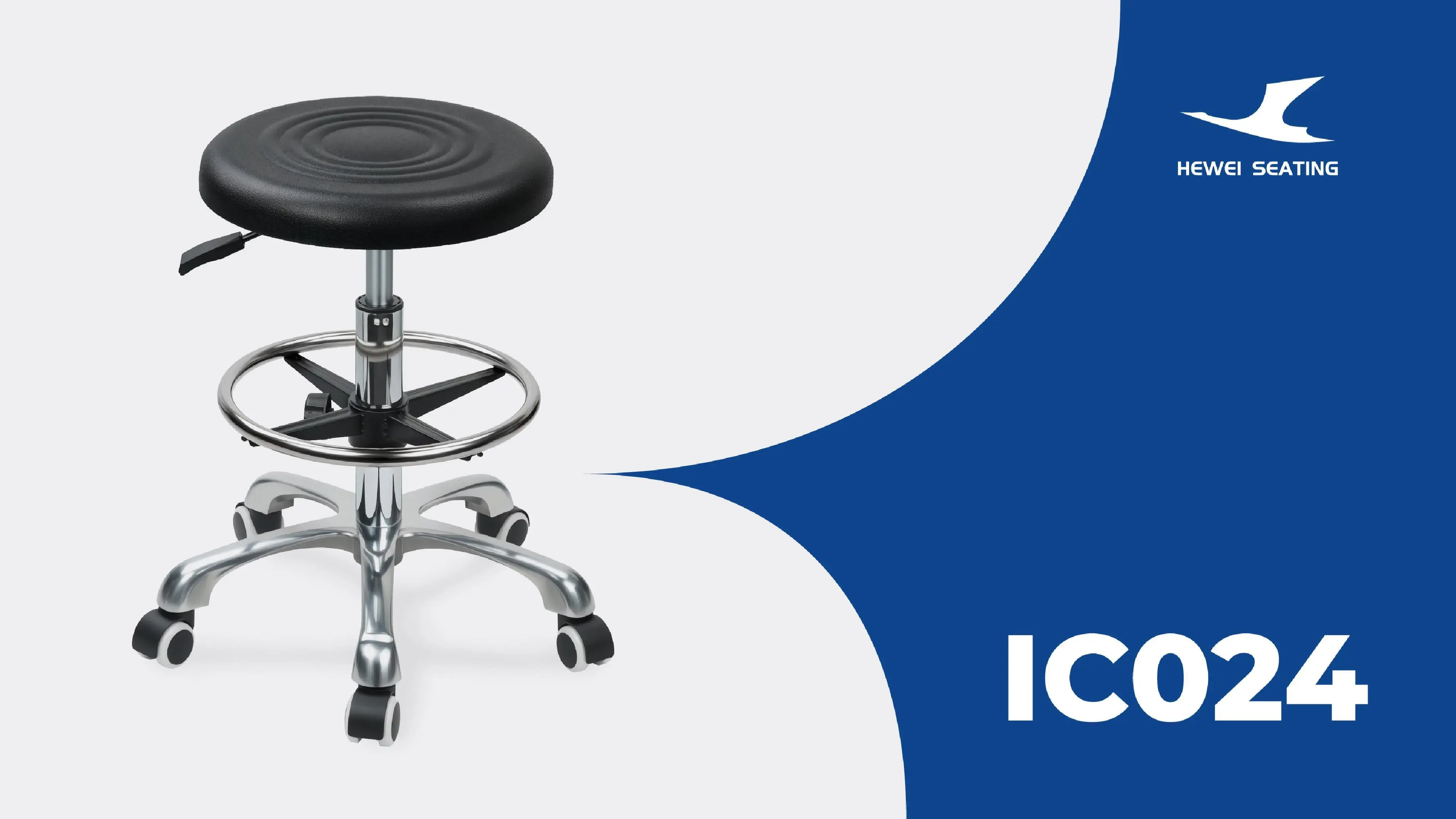 Professional Height Control Gas Lift and Foot Ring 5-Star Base with Optional Casters/Floor Stops for Laboratories & Industrial Workstations 1