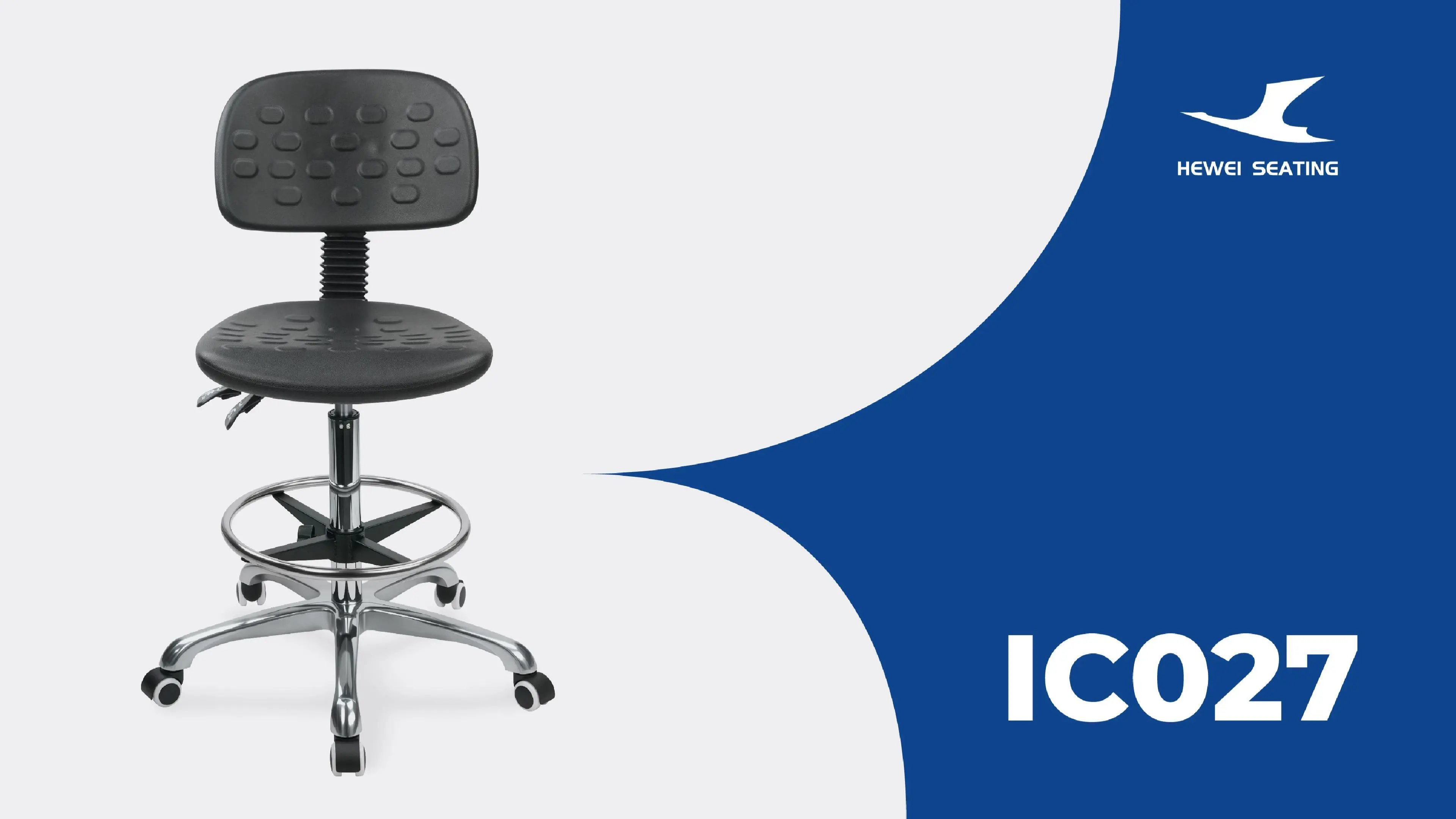 Premium Ergonomic Swivel Chair Ic027 with Adjustable PU Backrest Height-Adjustable Seat & Aluminum 5-Star Base for Labs/ Offices 1