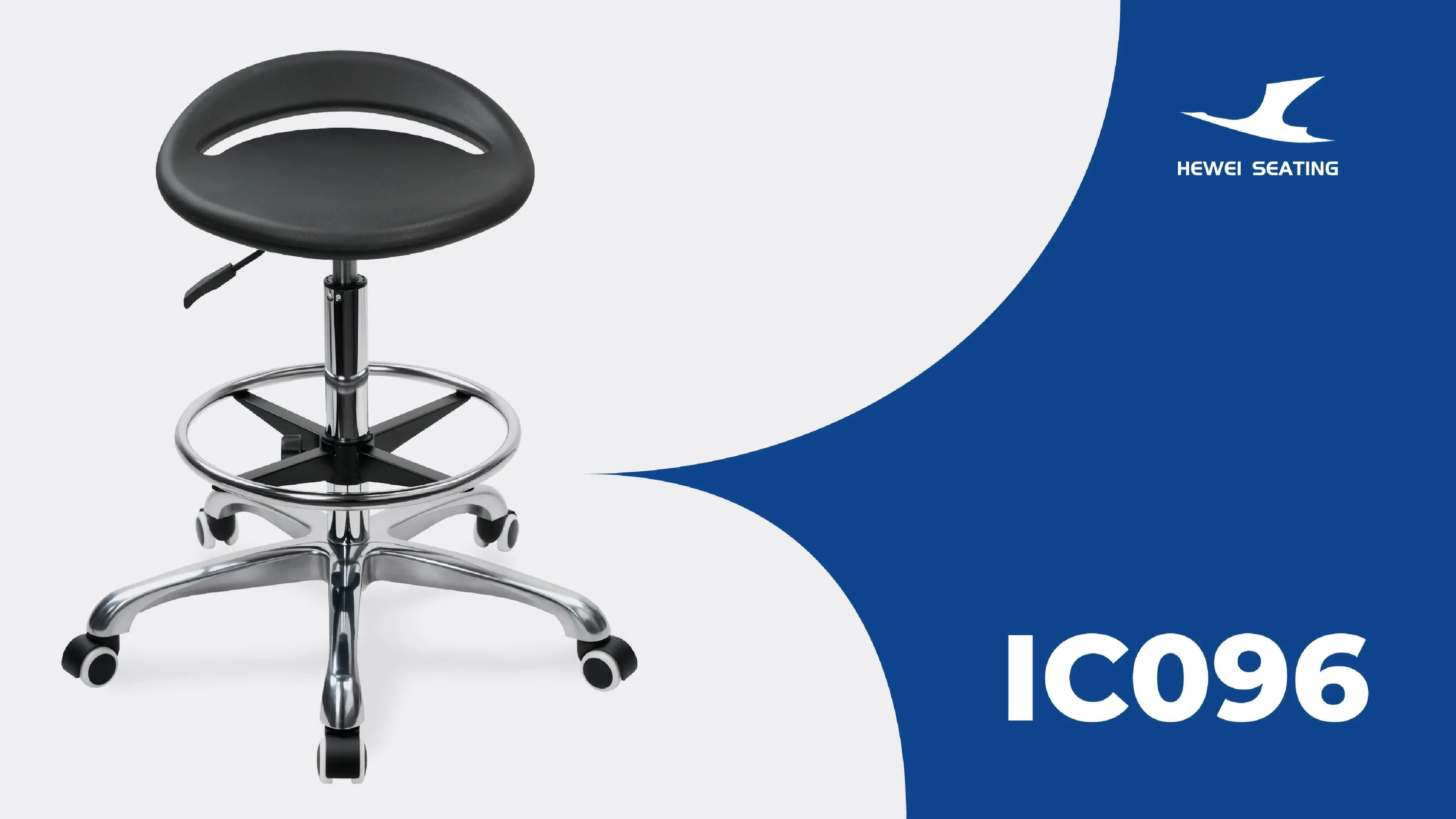 Modern PU Swivel Chair Ic096 Height Adjustment Adjustable Foot Ring & 5-Star Base | Perfect for Office & Studio Use 1